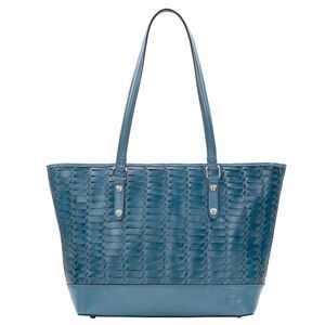 NEW Patricia Nash Leather Verzi Tote Mirage Blue